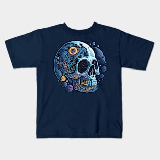 Skull Moon - night sky Horror Kids T-Shirt